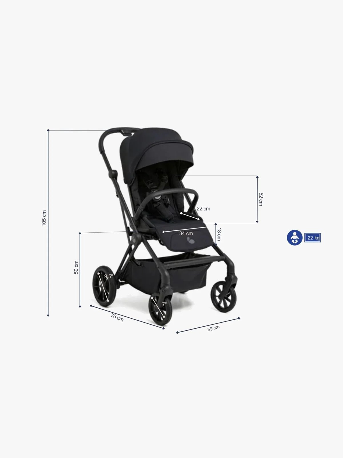 Beemoo Pro Twist Klapvogn - Sort